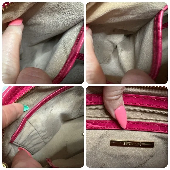 Brahmin Rich Rouge Pink Embossed Tote-Carryall—EUC - Picture 9 of 15